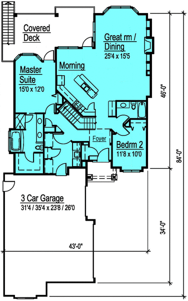 Main Floor Plan for House Plan #571192