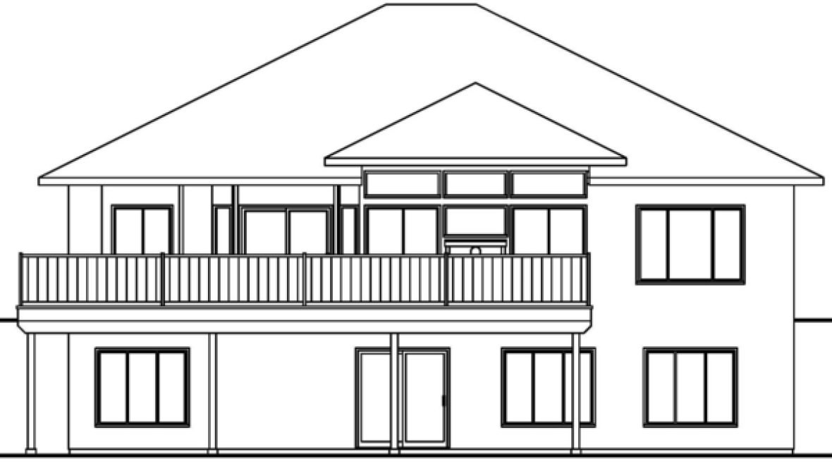 Rear Elevation for House Plan #577771