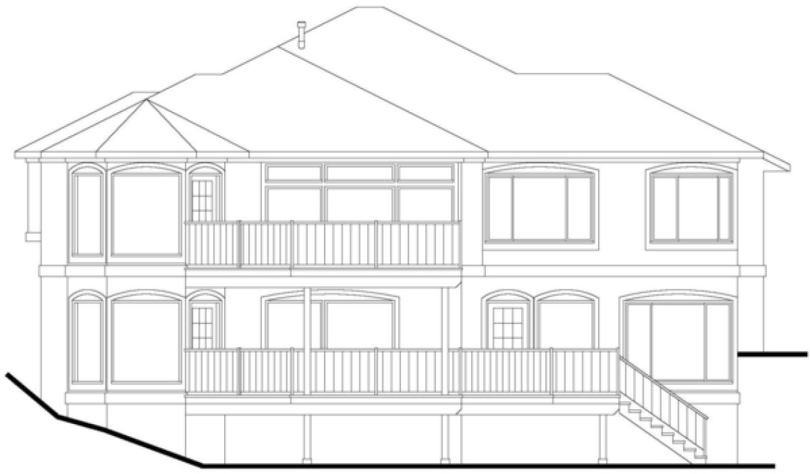 Rear Elevation for House Plan #571422