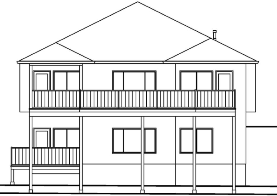 Rear Elevation for House Plan #574941