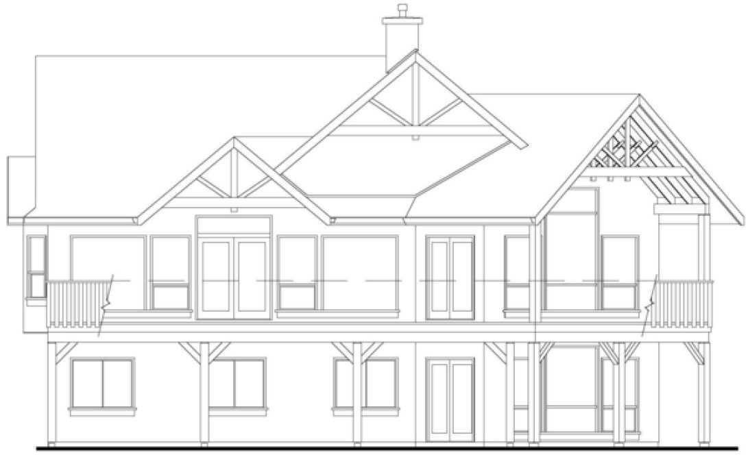 Rear Elevation for House Plan #576872