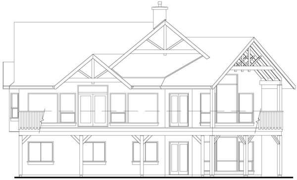 Rear Elevation for House Plan #576872