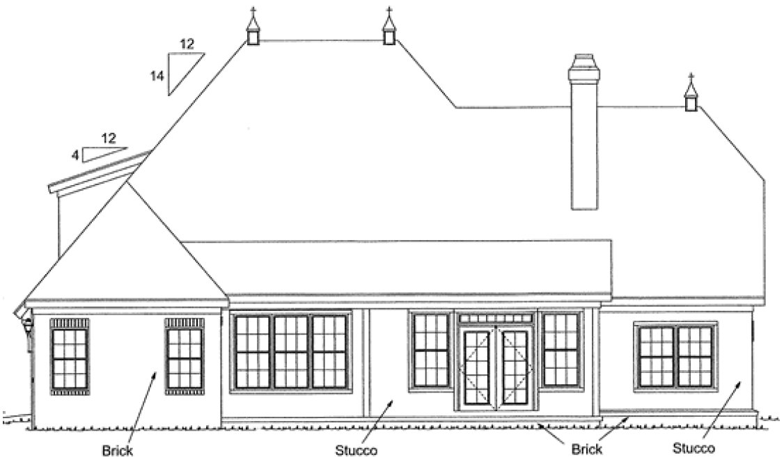 Rear Elevation for House Plan #243604