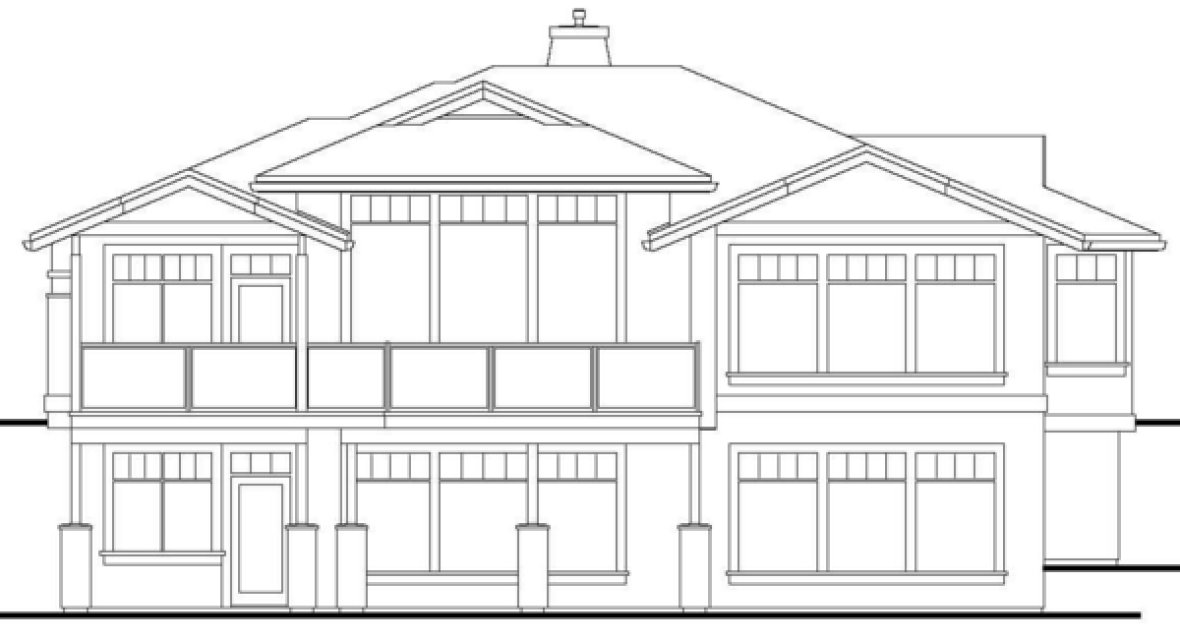 Rear Elevation for House Plan #575104