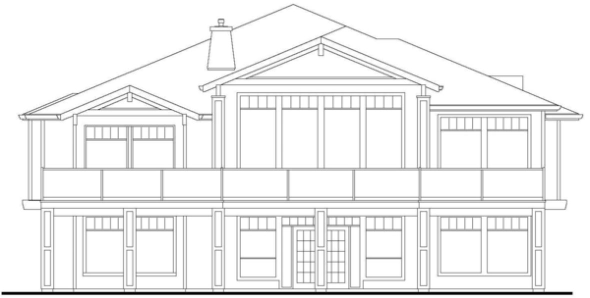 Rear Elevation for House Plan #573454