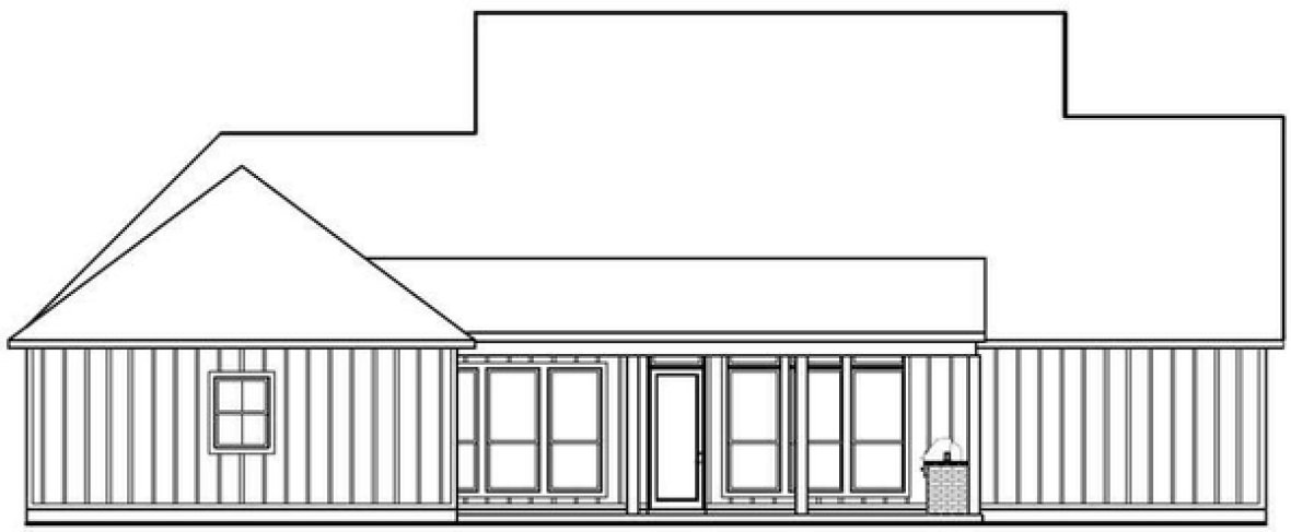 Rear Elevation for House Plan #900252