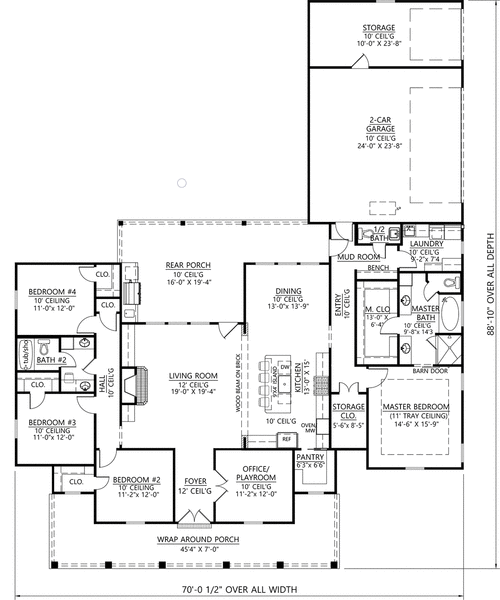 Main Floor Plan for House Plan #900252