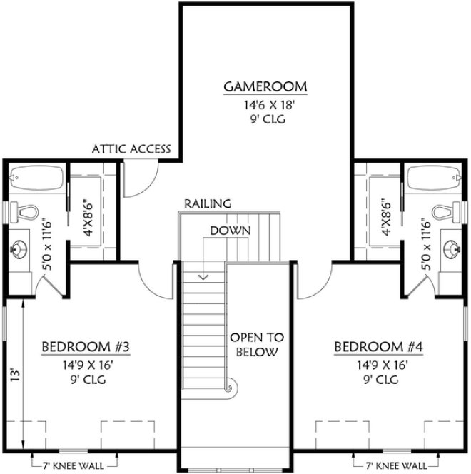 Second Floor Plan for House Plan #903014