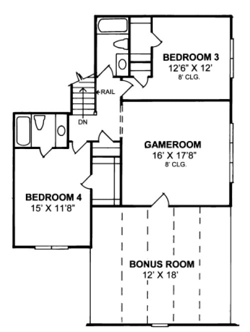 Second Floor Plan for House Plan #245704
