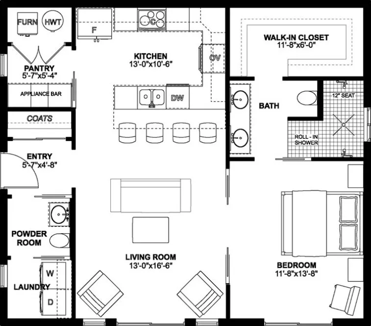 Main Floor Plan for House Plan #580896