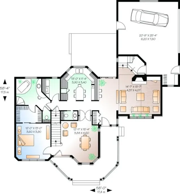 Main Floor Plan for House Plan #148982