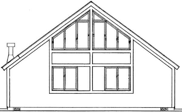 Rear Elevation for House Plan #529501