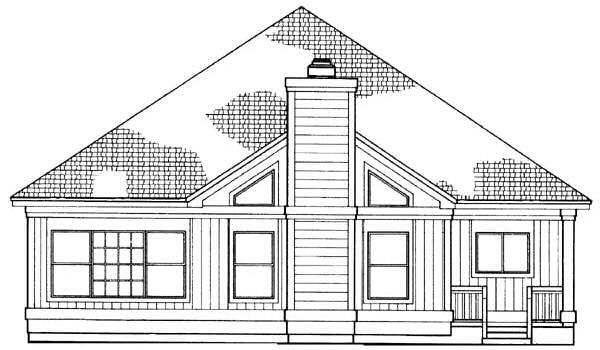 Rear Elevation for House Plan #523721