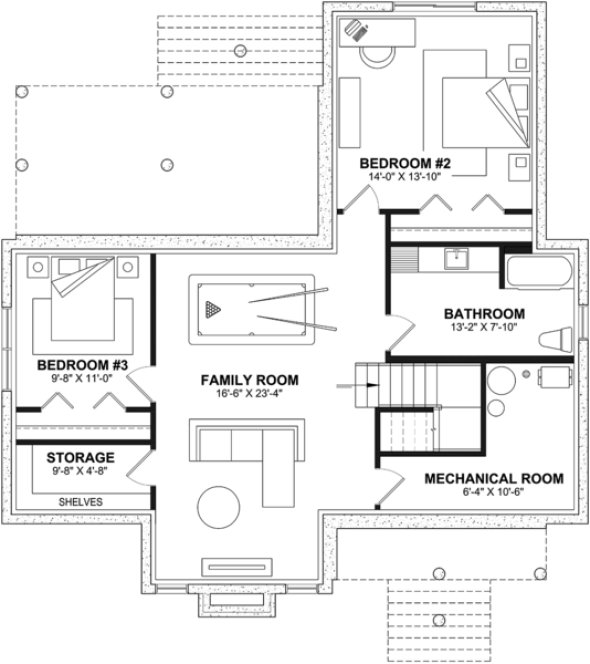 Basement Plan for House Plan #140042
