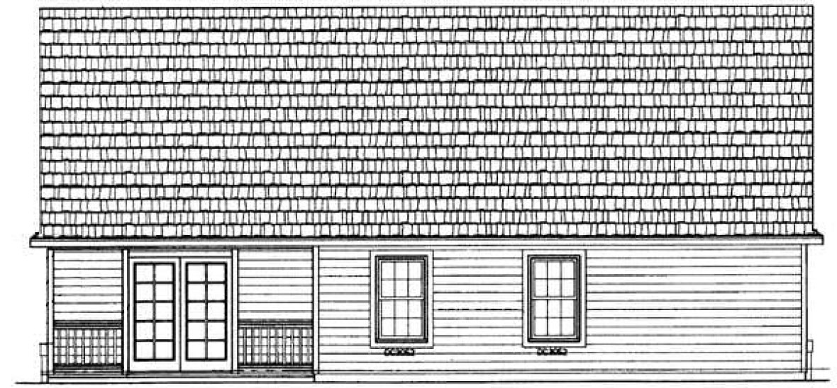 Rear Elevation for House Plan #528111