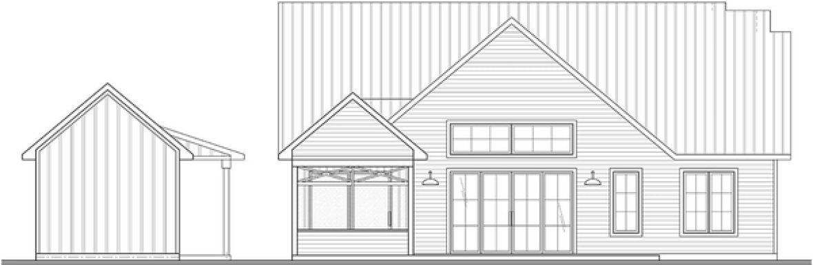 Rear Elevation for House Plan #145251
