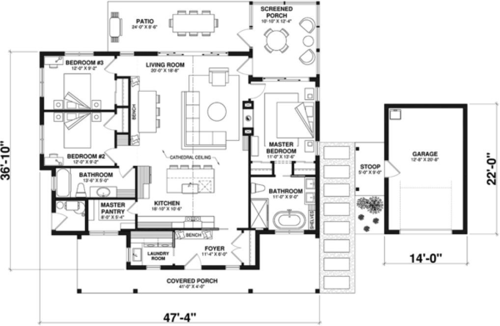 Main Floor Plan for House Plan #145251