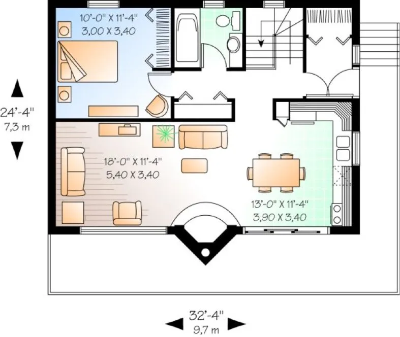 Main Floor Plan for House Plan #148092