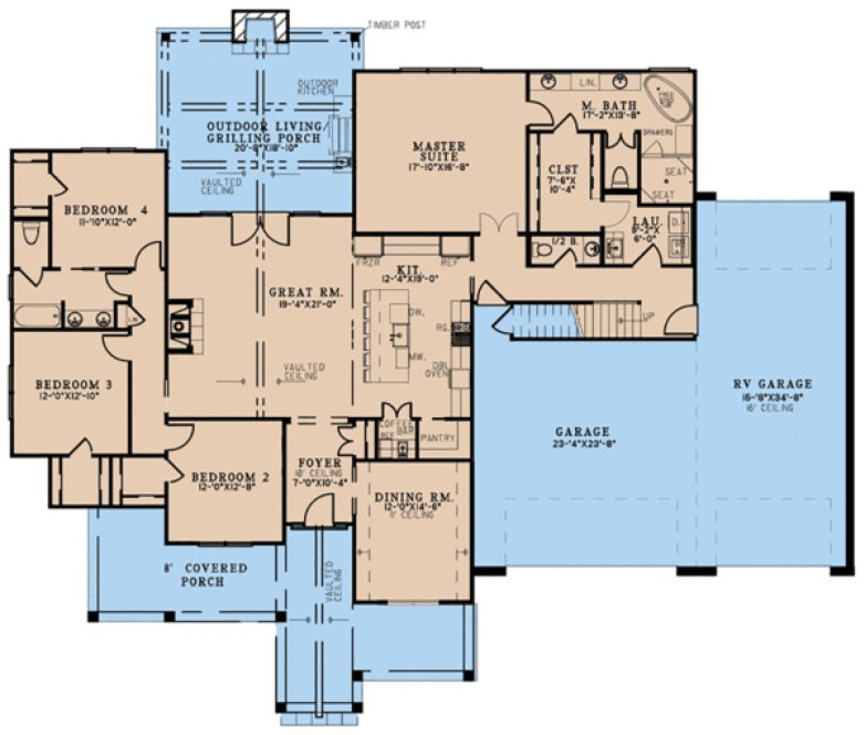 Main Floor Plan for House Plan #317552