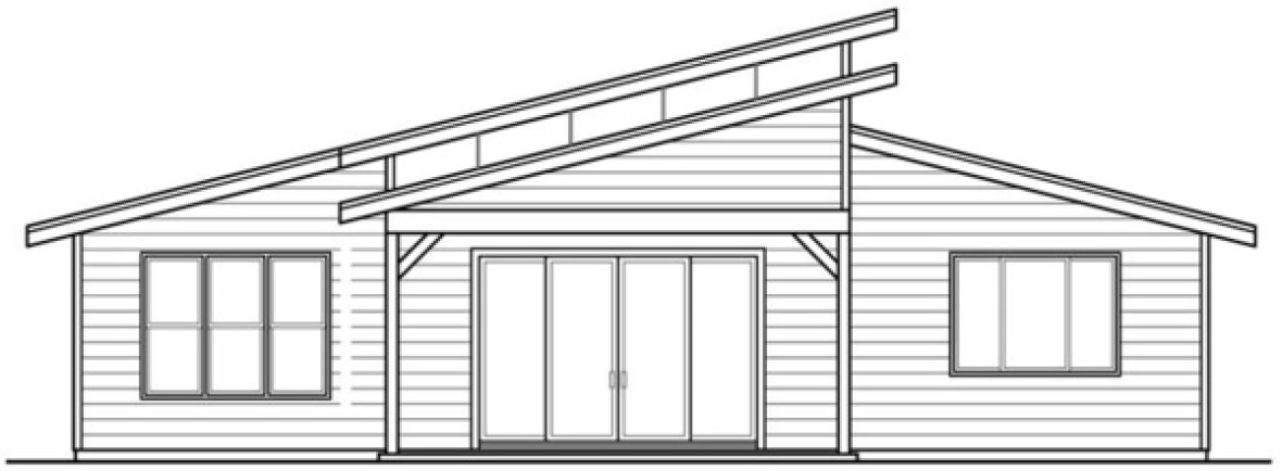 Rear Elevation for House Plan #341822