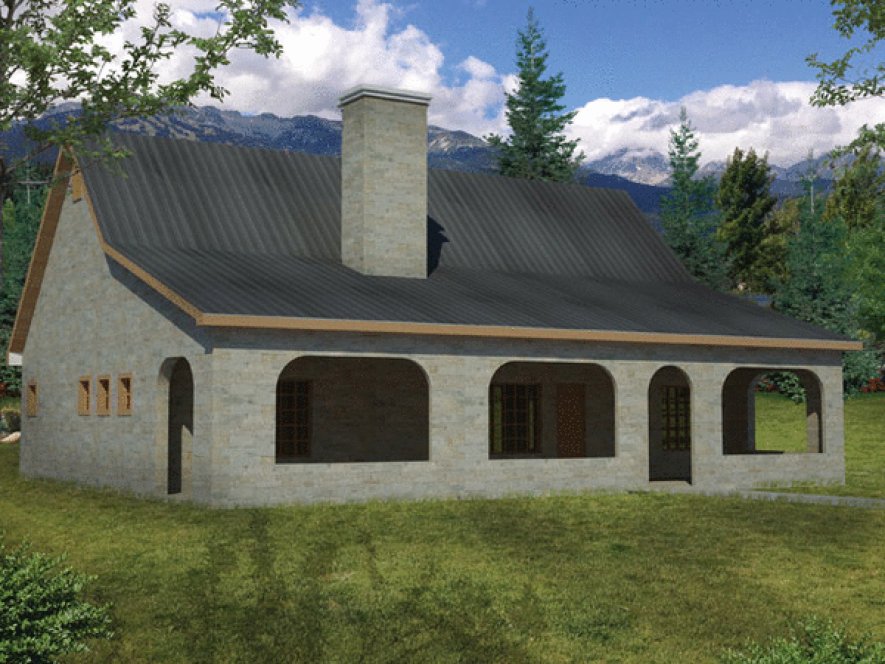 Rear Elevation for House Plan #567041