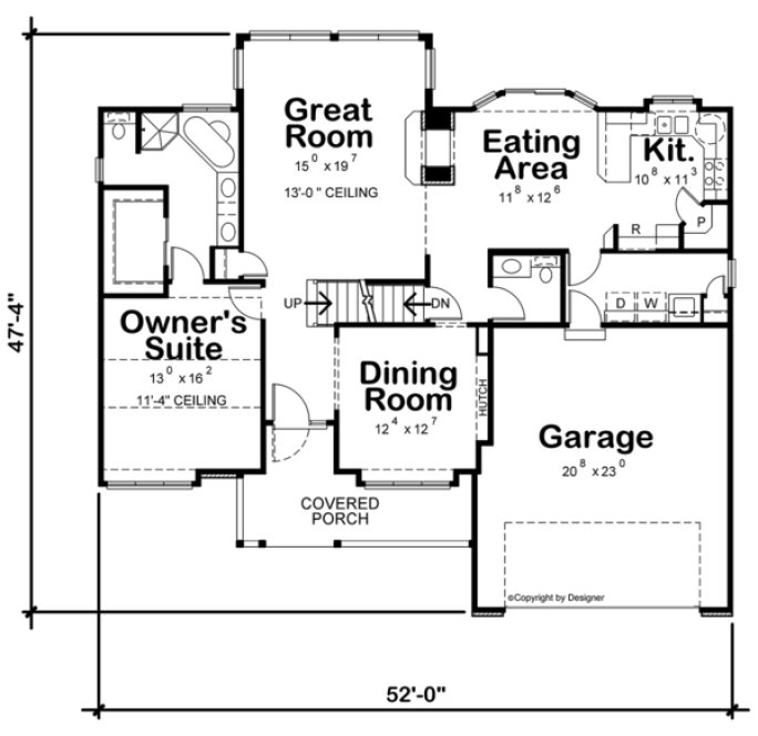 Main Floor Plan for House Plan #159681
