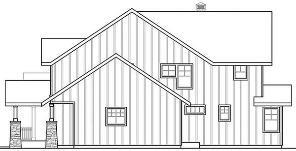 Left Elevation for House Plan #343169