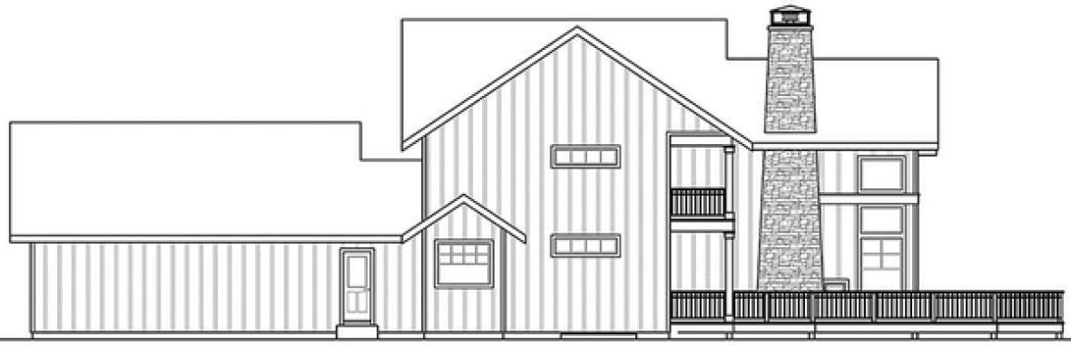 Rear Elevation for House Plan #343169