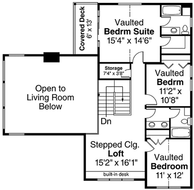Second Floor Plan for House Plan #343169
