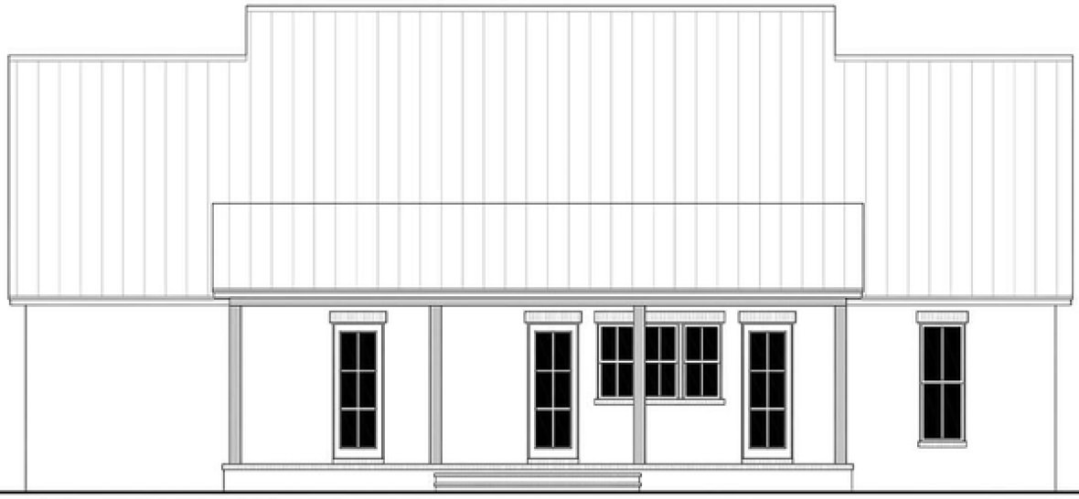 Rear Elevation for House Plan #300042