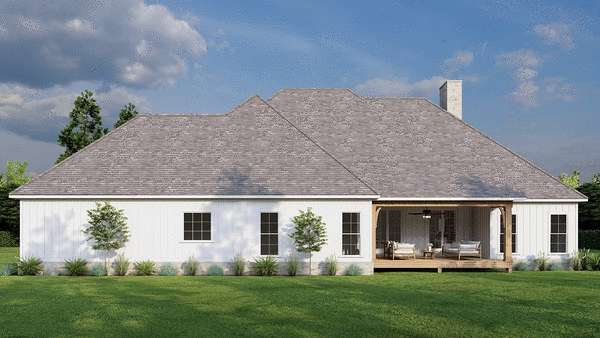 Rear Elevation for House Plan #312442