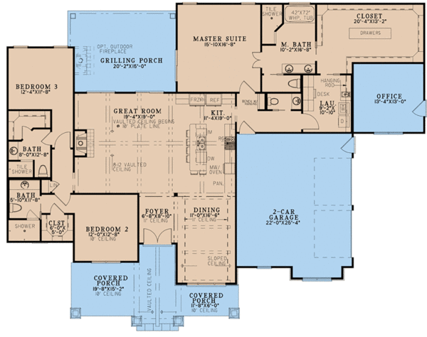 Main Floor Plan for House Plan #312442