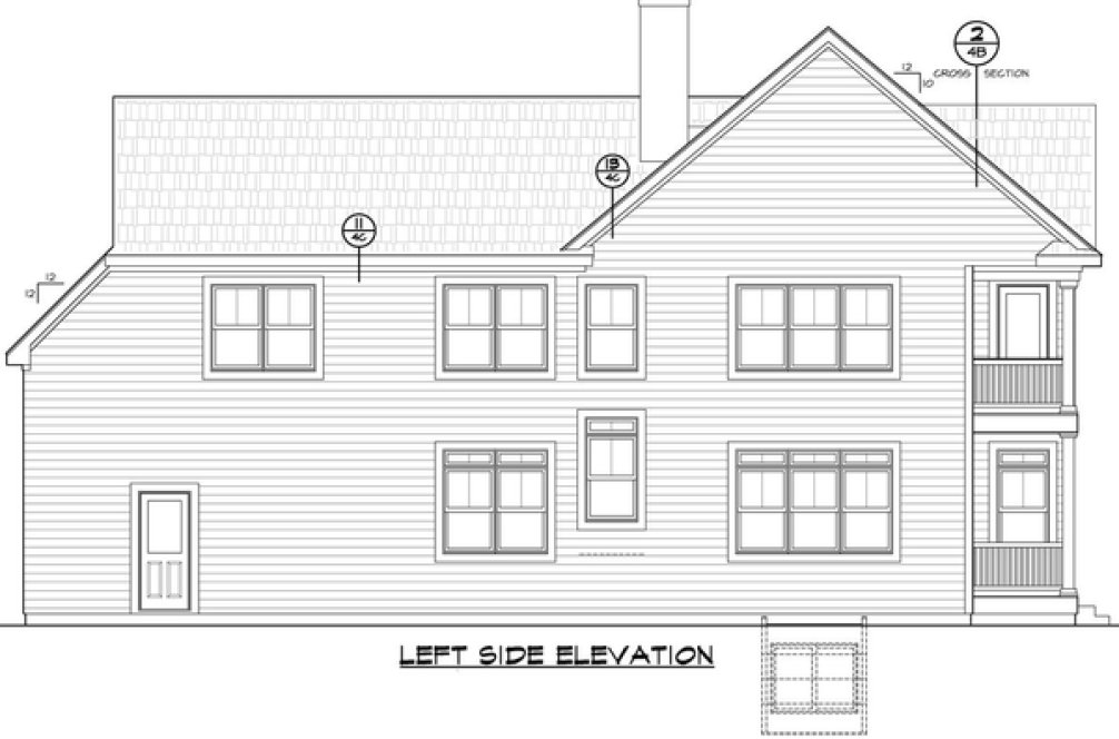 Left Elevation for House Plan #155233