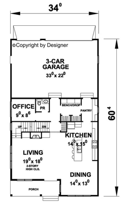 Main Floor Plan for House Plan #155233
