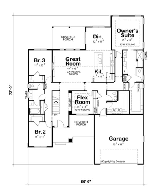Main Floor Plan for House Plan #157042