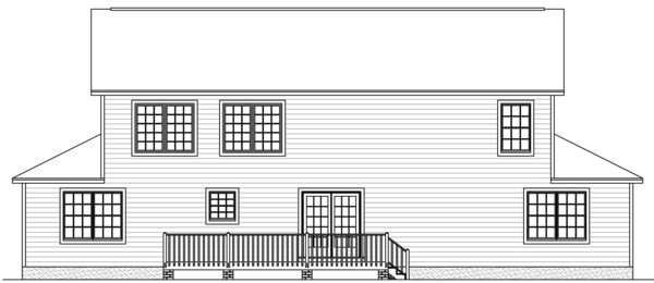 Rear Elevation for House Plan #740313