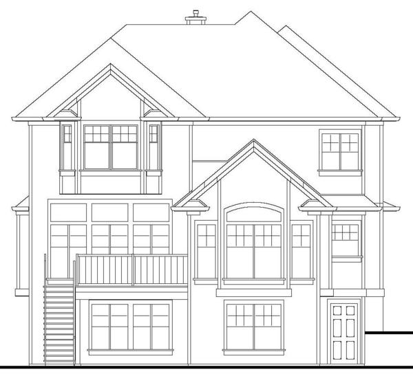 Rear Elevation for House Plan #574252