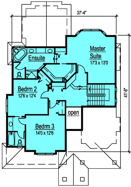 Second Floor Plan for House Plan #574252