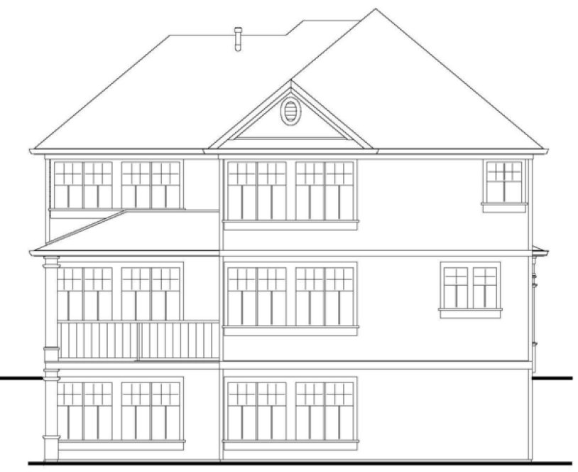 Rear Elevation for House Plan #576942