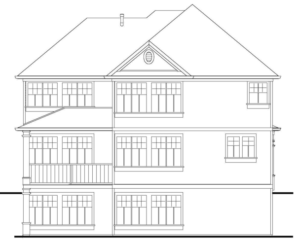 Rear Elevation for House Plan #576942