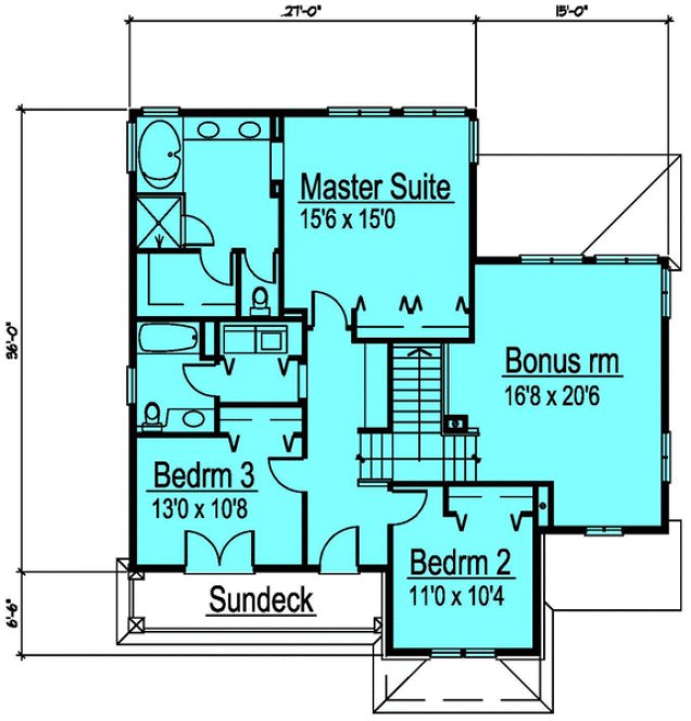 Second Floor Plan for House Plan #576942