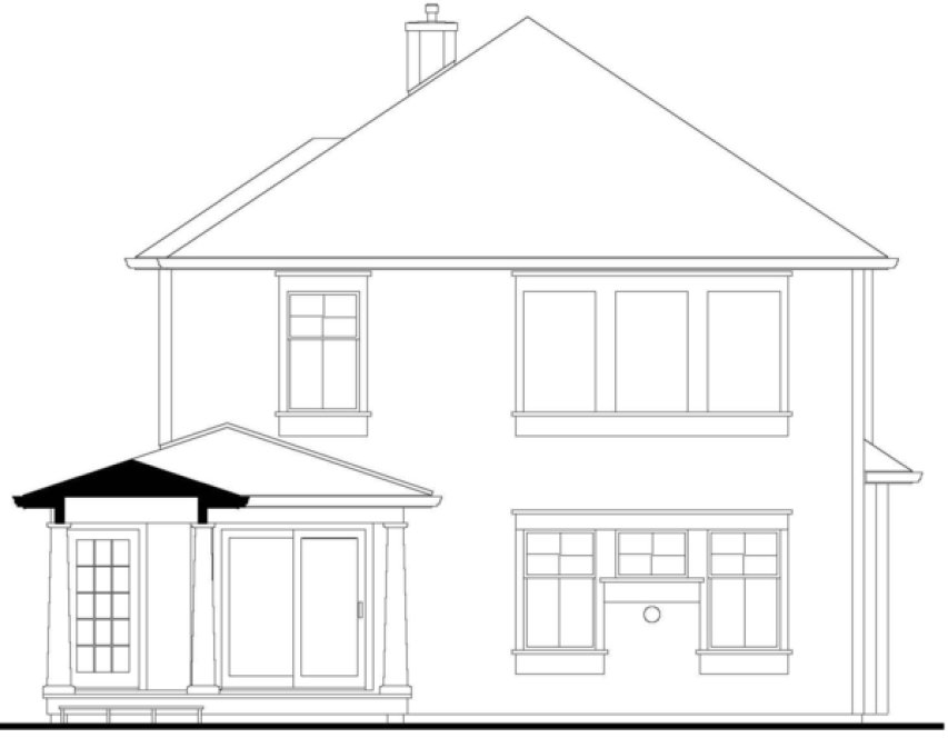 Rear Elevation for House Plan #571312
