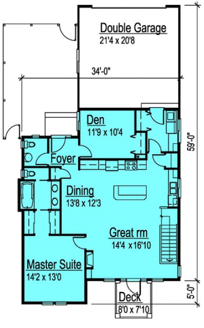 Main Floor Plan for House Plan #574102