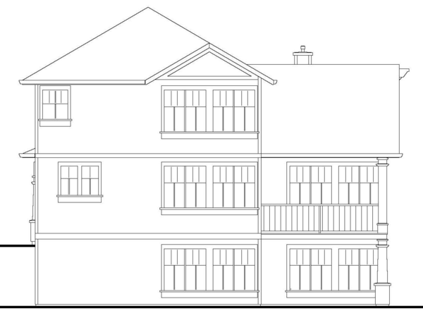 Rear Elevation for House Plan #573612