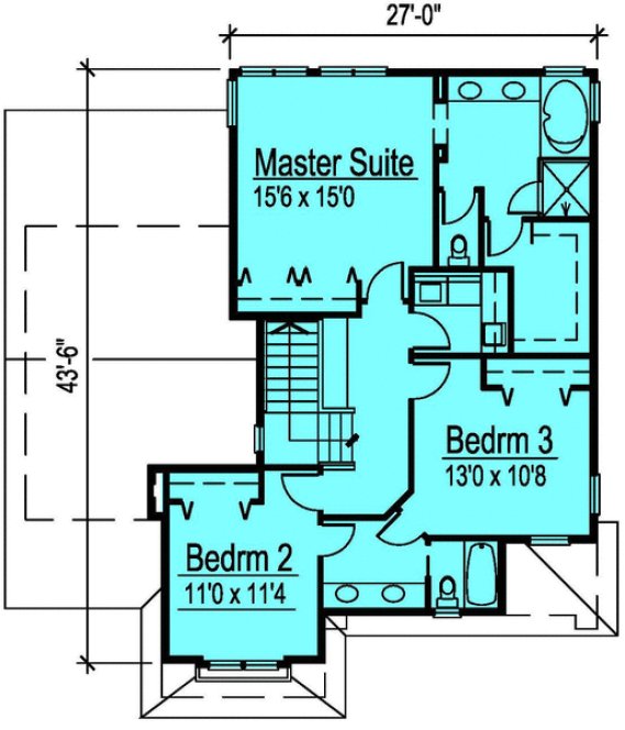 Second Floor Plan for House Plan #573612