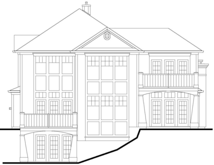 Rear Elevation for House Plan #572204