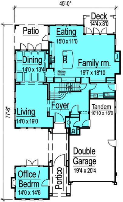 Main Floor Plan for House Plan #572204