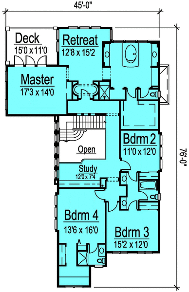 Second Floor Plan for House Plan #572204