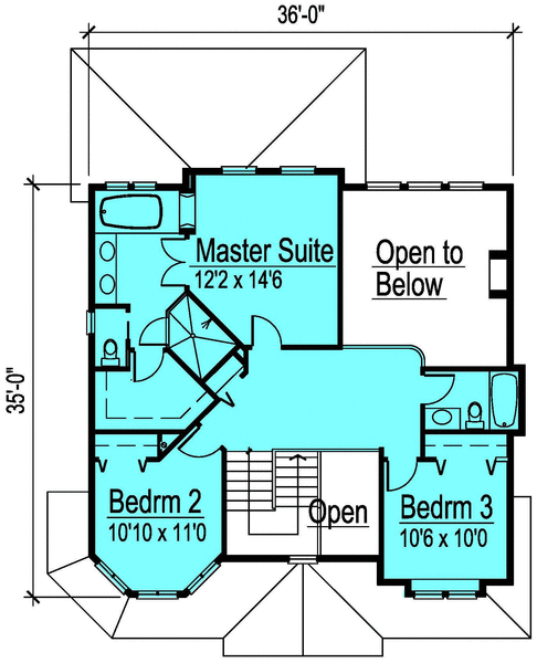 Second Floor Plan for House Plan #576272