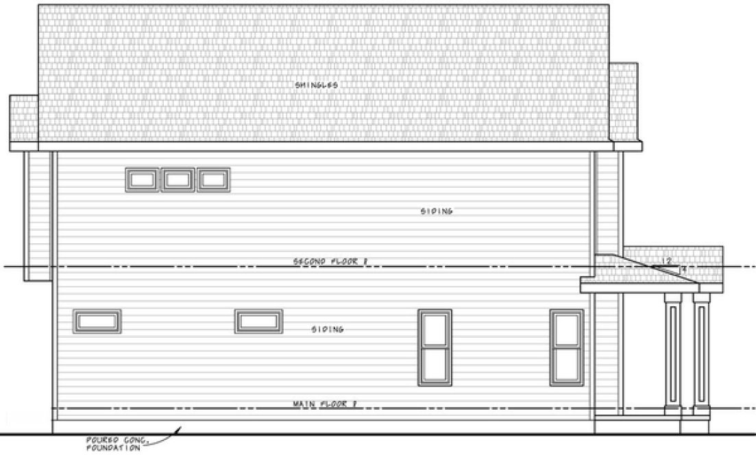 Left Elevation for House Plan #155492